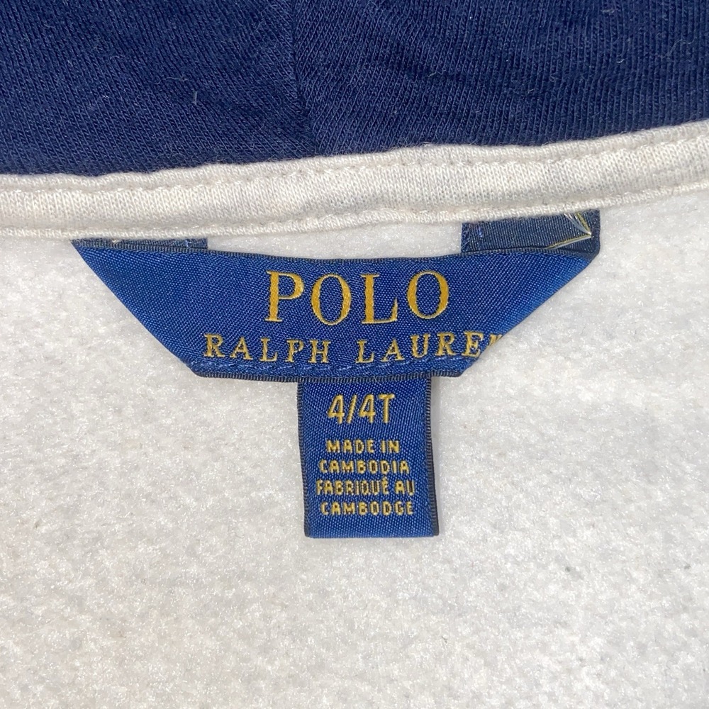 Polo Ralph Lauren Hoodie 4/4T Toddler Gray Full Zip Big Pony Logo Sweatshirt - Picture 3 of 8